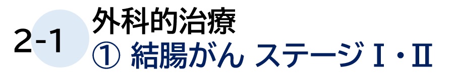 外科的治療 ① 結腸がん ステージⅠ・Ⅱ