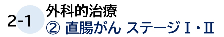 外科的治療 ② 直腸がん ステージⅠ・Ⅱ