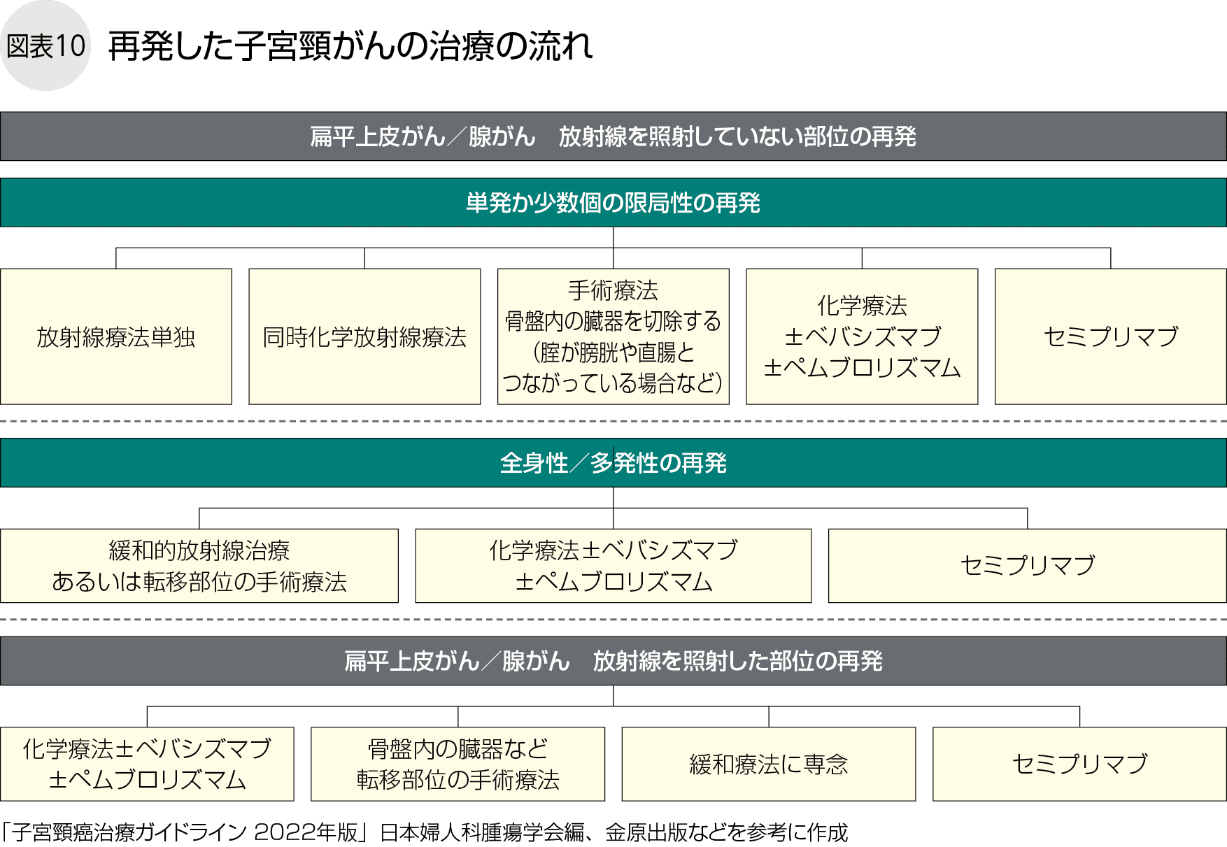 再発した子宮頸がんの治療の流れ