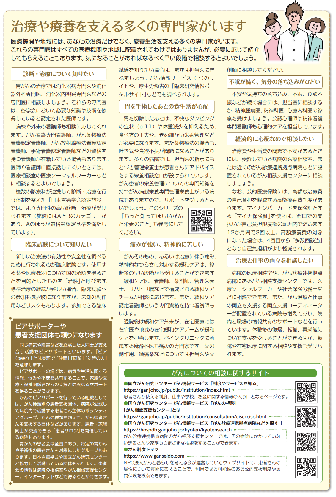 治療や療養を支える専門家